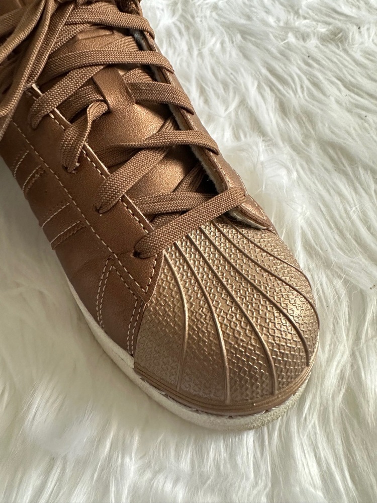Adidas SuperStar Sneakers M5.5 W7.5 Bronze Copper Shell Toe Lace Up